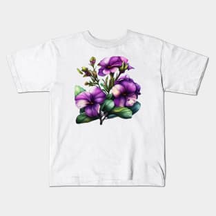 Purple Flowers Kids T-Shirt